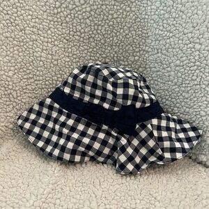 Janie and Jack Navy and White Checkered Hat